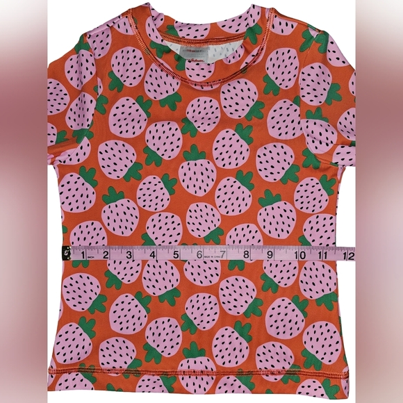 Hanna Andersson Girls Strawberry Rash Guard Shirt Swim Top UV Sz 5 - Picture 8 of 14